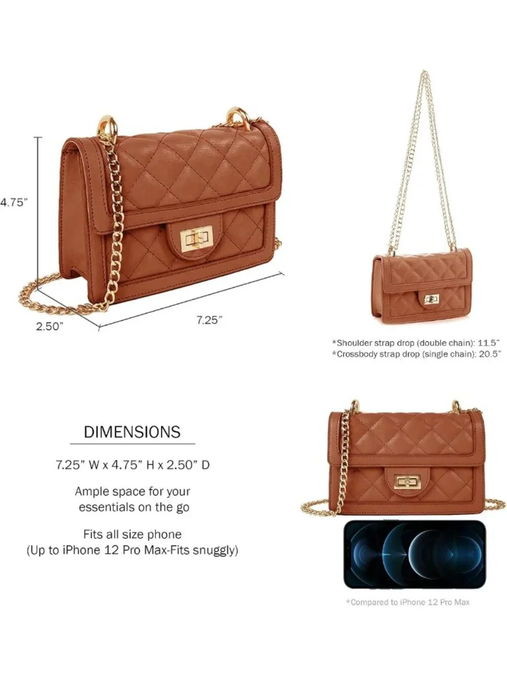 Trendy Mini Quilted Crossbody Bag, Stylish Shoulder Purse & Phone Wallet for